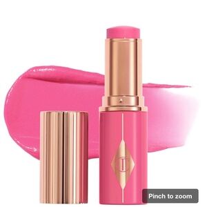 NIB★Charlotte Tilbury Unreal Lip + Cheek Glow Blush Stick PINKY GLOW